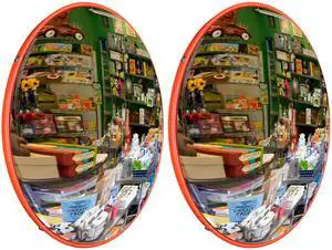 Yescom 12" Convex Safety Traffic Mirror Outdoor/ Indoor Driveway & Security Wide Angle Mirror, 2 Pcs Dome Blind Spot Mirror for Wall, Office, Parking Garage & Room