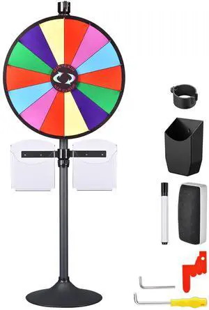 WinSpin 24" Prize Wheel Tabletop Floor Stand Spinning Game Brochure Holder