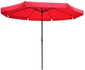 10Ft 8 Rib Outdoor Patio Umbrella Market Valance Crank Tilt Garden Backyard