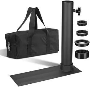 Yescom Flag Pole Tire Mount Portable Metal Tailgate Camping 20ft 25ft 30ft Adjustable Flagpole Holder Black