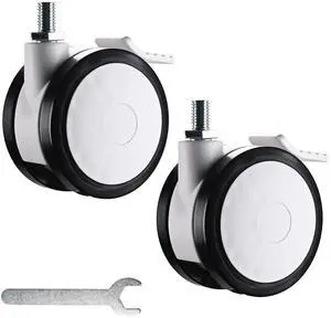 Yescom 2 Pack Mute Wheel Replacement Swivel Casters for PC Mobile Cart with Lockable Brake
