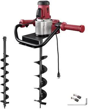 Yescom 1500W Electric Post Hole Digger Earth Auger Drill 2HP Powerhead 4" 6" Bit Fence