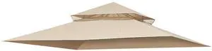Yescom 10.6'x10.6' Gazebo Top Replacement Fit for Brand_Model Target Madaga/L-GZ136PST2 Tier Patio Garden Light Beige