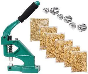 Yescom Grommet Tool Kit 4900pcs Brass Eyelets Washers #0/#2/#4 Die Hole Puncher Hand Press Machine for Fabric Crafting