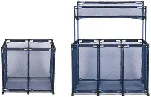 Yescom 2 Pack Mesh Pool Toy Storage Bin Rolling Cart w/ Noodle Holder Organizer