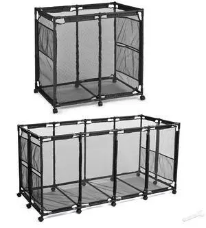 Yescom 2 Pack Pool Float Storage Bin Mesh Basket Rolling Carts Organizer Outdoor