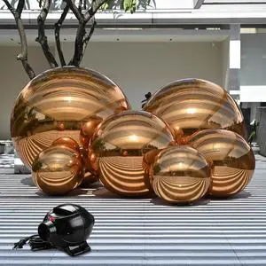 Yescom 6PCS Inflatable Mirror Ball Giant Reusable Large Disco Balloon Decoration for Party Wedding Event Decor Gold