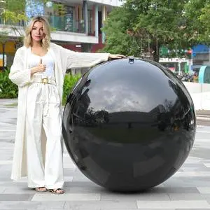 Yescom 47" Big Shiny Inflatable Mirror Ball Giant Reusable PVC Balloon for Large Disco Party Wedding Event Stage Decoration Black