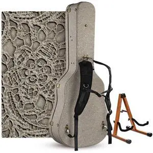 Yescom Acoustic Guitar Hard Case with Folding Stand Backpack Strap & Folding Stand Fits 40" 41" Dreadnought, Rococo GainsBoro Yescom Acoustic Guitar Hard Case with Folding Stand Backpack Strap & Folding Stand Fits 40" 41" Dreadnought, Rococo GainsBoro