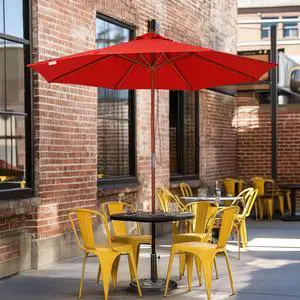 Yescom 9FT Solid Wood Patio Umbrella w/ Retro Base Pulley Lift for Resort Outdoor Event Decor Rental Wedding Party Red Yescom 9FT Solid Wood Patio Umbrella w/ Retro Base Pulley Lift for Resort Outdoor Event Decor Rental Wedding Party Red