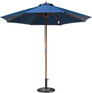 Yescom 9FT Solid Wood Patio Umbrella w/ Retro Base Pulley Lift for Resort Outdoor Event Decor Rental Wedding Party Navy Blue Yescom 9FT Solid Wood Patio Umbrella w/ Retro Base Pulley Lift for Resort Outdoor Event Decor Rental Wedding Party Navy Blue