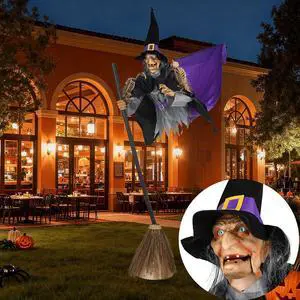 Yescom 9FT Flying Witch with Vulture & Owl Skeleton Halloween Outdoor Décor 2026 Yescom 9FT Flying Witch with Vulture & Owl Skeleton Halloween Outdoor Décor 2026
