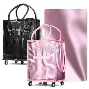 BYOOTIQUE 16" Resuable Rolling Tote Shopping Storage on 5 Wheel Grocery Bag 2 Pack,60L,66 Lbs Weight Capacity,Waterproof,PU Material,Reusable Shopping Trolley with Handle,for Laundry Event BYOOTIQUE 16" Resuable Rolling Tote Shopping Storage on 5 Wheel Grocery Bag 2 Pack,60L,66 Lbs Weight Capacity,Waterproof,PU Material,Reusable Shopping Trolley with Handle,for Laundry Event