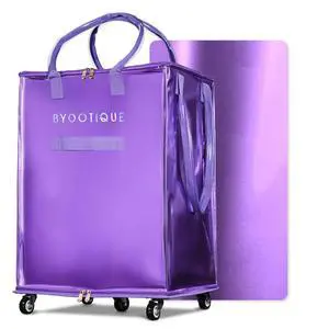 Byootique 20" Rolling Tote Bag Grocery Bag on Wheels Shopping Trolley DuskViolet Byootique 20" Rolling Tote Bag Grocery Bag on Wheels Shopping Trolley DuskViolet
