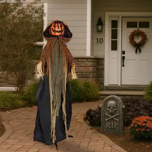 Yescom 5.8ft Halloween Decorations Life Size Animatronics Pumpkin Ghost Sound-Actived Creepy Sound & Haunted House Props Yescom 5.8ft Halloween Decorations Life Size Animatronics Pumpkin Ghost Sound-Actived Creepy Sound & Haunted House Props