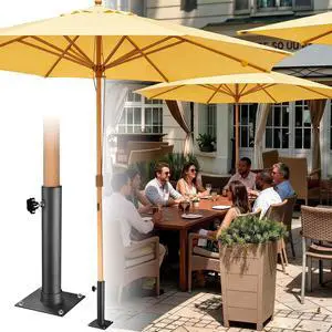 Yescom 13' Beech Wood Market Umbrella with Deck Mount & Pulley for Poolside Club Resort Shade, Creamy Butter Yellow Yescom 13' Beech Wood Market Umbrella with Deck Mount & Pulley for Poolside Club Resort Shade, Creamy Butter Yellow