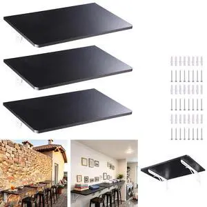 Yescom Wall Mounted Folding Desk 72 Inch 3 Pack Floating Drop Leaf Bar Table Black 72" Wall Mounted Folding Bar Desk Holds 150 Lbs Total for Outdoor Patio Yescom Wall Mounted Folding Desk 72 Inch 3 Pack Floating Drop Leaf Bar Table Black 72" Wall Mounted Folding Bar Desk Holds 150 Lbs Total for Outdoor Patio