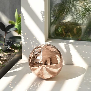 Yescom 12" Rose Gold Large Disco Ball Big Mirror Ball Hanging for Wedding Events Palnner Bachelorette Hen Party Last Disco Groovy Bride Party Decor Yescom 12" Rose Gold Large Disco Ball Big Mirror Ball Hanging for Wedding Events Palnner Bachelorette Hen Party Last Disco Groovy Bride Party Decor