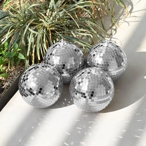 Yescom Silver 7" Disco Ball Set Hanging for 70s 80s Wedding Nightclub Party 4 Pack Mirror Balls Bachelorette Groovy Photo Booth Retro Glam Nightclub DJ Stage Yescom Silver 7" Disco Ball Set Hanging for 70s 80s Wedding Nightclub Party 4 Pack Mirror Balls Bachelorette Groovy Photo Booth Retro Glam Nightclub DJ Stage