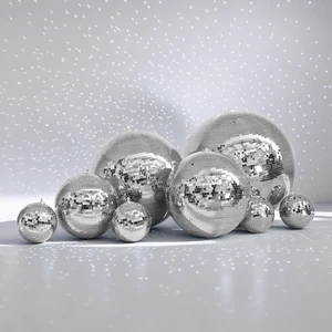Yescom Silver Disco Ball Set 7"/12"/16"/20"/24" Assorted Mirror Ball Hanging 8 Pack 70s 80s Wedding Bachelorette Groovy Photo Booth Retro Glam Party Nightclub DJ Stage Yescom Silver Disco Ball Set 7"/12"/16"/20"/24" Assorted Mirror Ball Hanging 8 Pack 70s 80s Wedding Bachelorette Groovy Photo Booth Retro Glam Party Nightclub DJ Stage