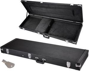 Electric Bass Guitar Hard Case Wooden Hard Shell Carrying Case Lockable with Key Square