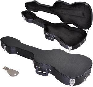 Electric Guitar Hard Case for Stratocaster Style Wooden Hard Shell Lockable Black