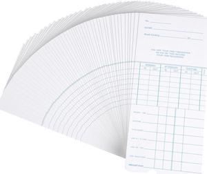 50x Weekly Time Clock Cards Timecard for Employee Attendance Payroll Recorder