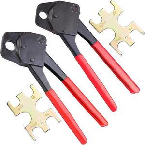 1/2" 3/4" PEX Crimper Copper Ring Crimping Tool Kit with Go/no Go Gauge 2 Pack