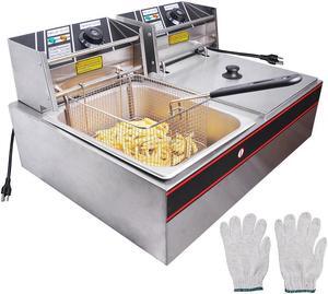 5000W 24L Electric Countertop Deep Fryer Dual Tank French Fry Commercial Restaurant 5000W 24L Electric Countertop Deep Fryer Dual Tank French Fry Commercial Restaurant