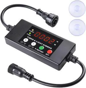 12-24V Digital Controller Dimmer Timer with 2 Suckers Waterproof Joints for LED Aquarium Light