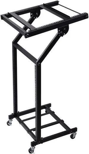 19" 12U Rack Mount DJ Mixer Stand Studio Equipment Cart Stage Music Party Show