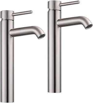 Aquaterior Single Handle Tall Vessel Faucet Bathroom Vanity Tap 2 Packs Aquaterior Single Handle Tall Vessel Faucet Bathroom Vanity Tap 2 Packs