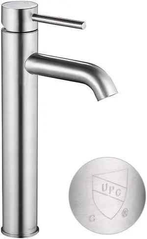 12" Modern Bathroom Lavatory Vessel Sink Faucet Single Handle Brushed Nickel