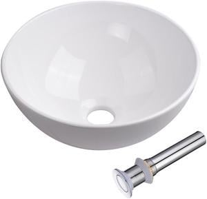 12" Vessel Sink Above Counter Washing Basin Bathroom Porcelain Sink with Drain Counter Top Basin