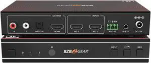 BZBGEAR 2x1 4K UHD HDMI Seamless Switcher MultiViewer with Audio De-embedder