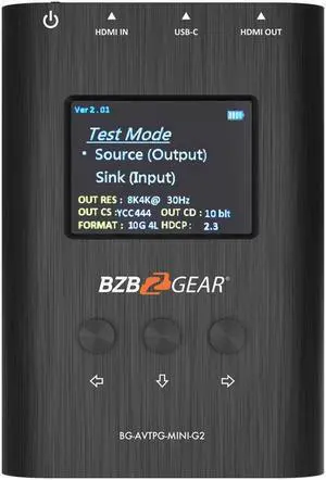 BZBGEAR HDMI 2.1 48Gpbs Portable Signal Test Generator and Analyzer (1080p FHD/4K120 UHD/8K60)