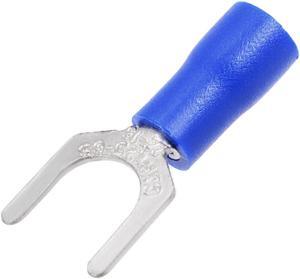 50Pcs SV1.25-6S Insulated Fork Spade Wire Connector Electrical Crimp Terminal 22-16AWG Blue