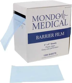 Mondo Medical Barrier Film Tattoo Tape Roll 1200 Sheets - Blue Dental Tape Box