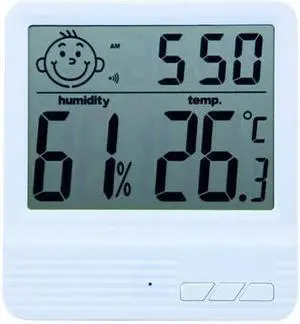 OUTEST 3 in 1 digital LCD thermometer hygrometer, digital humidity temperature meter hygrometer Indoor CX-301B (White)