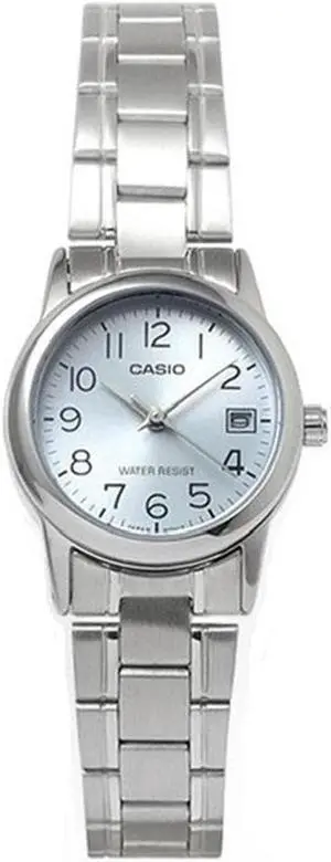 Casio Women's Analog Quartz Blue Dial Stainless Steel Watch LTPV002D-2B Casio Women's Analog Quartz Blue Dial Stainless Steel Watch LTPV002D-2B