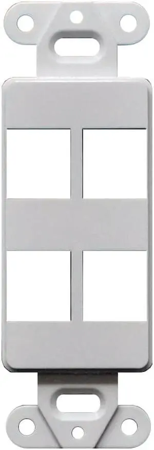 50pcs Decorator Style Keystone Jack 4 Port Modular Wall Insert Cover Plate White