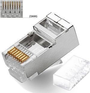 100 pcs RJ45 CAT6 Shielded w Load Bar Insert Modular LAN Network Connector Cable