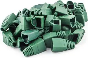 100 pcs Cat5e/Cat6/RJ45 Ethernet Cable Connector Strain Relief Boots Green