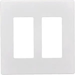 25pcs 2 Gang Screwless Snap On Decorator Wall Plate White