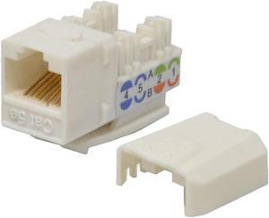 25 pack lot Keystone Jack Cat5e White Network Ethernet 110 Punchdown 8P8C