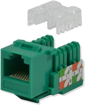 25 pack lot Keystone Jack Cat5e Green Network Ethernet 110 Punchdown 8P8C