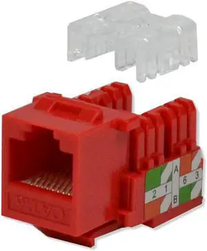 50 pack lot Keystone Jack Cat6 Red Network Ethernet 110 Punchdown 8P8C