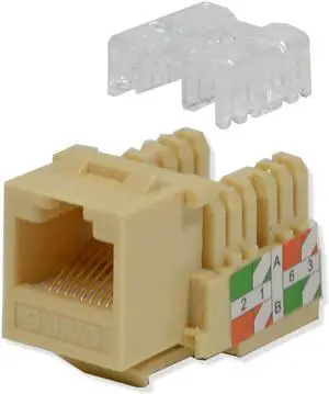 Keystone Jack Cat6 Ivory Network Ethernet 110 Punchdown 8P8C