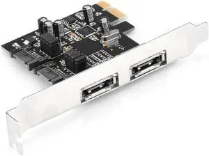 PCI-E PCIe to 2 Ports SATA III 3.0 eSATA Adapter Extension Card Dual Port 6Gbs Controller Converter