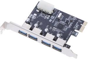 PCI-E to 4 Port USB 3.0 Hub Card PCI-E to USB Express Expansion Extender Card Connector Converter Card Adapter Board